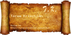 Terem Krisztián névjegykártya